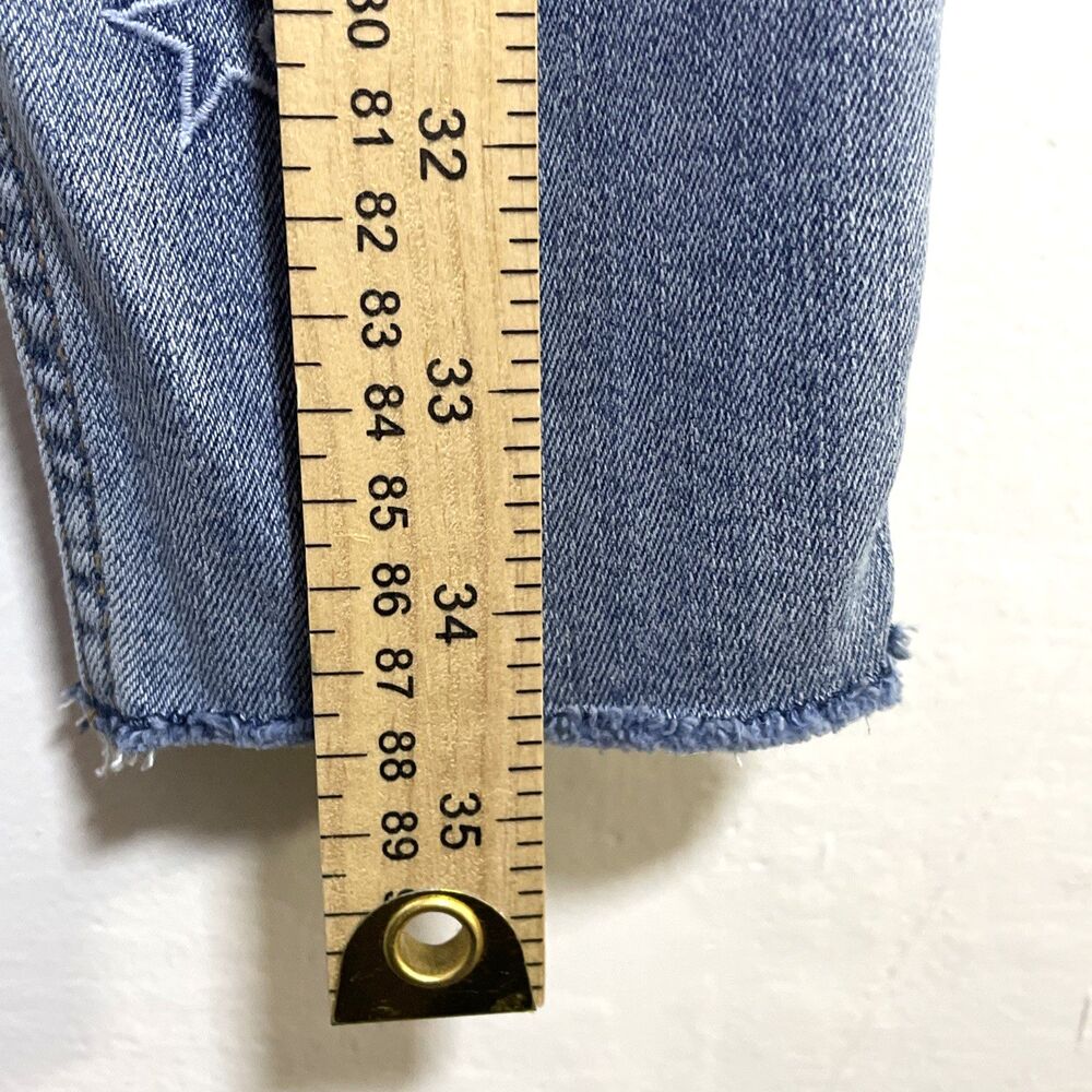 Hollister Women's Curvy High Rise Cropped Skinny Jeans Size 26  Stars Embroidery - Picture 7 of 8